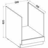 Oven housing Grey 60 x 51,6 x 85 cm-2