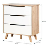 Chest of drawers Vankka Wood Oak (80 x 42 x 86,3 cm)-3