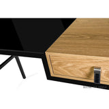 Desk Unique LESTE JSBG-142-1 Black Steel 120 x 76 x 60 cm-2