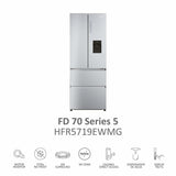 Combined Refrigerator Haier HFR5719EWMG 190 Silver-20