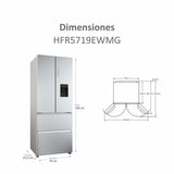 Combined Refrigerator Haier HFR5719EWMG 190 Silver-18