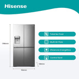 Combined Refrigerator Hisense RQ760N4SASE 179 Steel-2