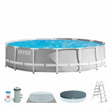 Removable pool Intex Prism Frame 457 x 107 cm 14.614 l Grey-0