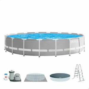 Detachable Pool Intex Prism Frame Grey 32.695 l 610 x 132 cm-0