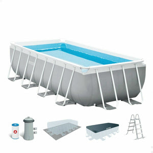 Detachable Pool Intex Prism Frame 10.874 l Grey 488 x 244 x 107 cm-0