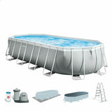 Detachable Pool Intex Prism Frame 610 x 122 x 305 cm 18.202 l Grey Oval-0