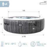 Inflatable Spa Intex Purespa Greywood Deluxe 28440EX 220-240 V 4 places 1741 l/h-3