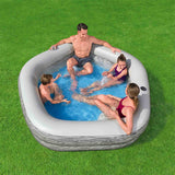 Inflatable pool Bestway Grey 213 x 206 x 53 cm-11