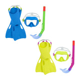 Diving Goggles with Snorkle and Fins Bestway 24-27 Blue (1 Unit)-0