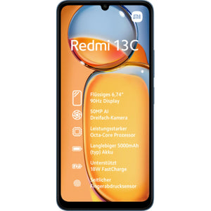 Smartphone Xiaomi Redmi 13C 6,74" ARM Cortex-A55 MediaTek Helio G85 4 GB RAM 128 GB Blue Black-0