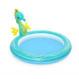 Inflatable Paddling Pool for Children Bestway Sea Horse 188 x 160 x 86 cm-0