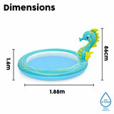 Inflatable Paddling Pool for Children Bestway Sea Horse 188 x 160 x 86 cm-10
