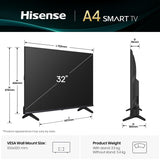 Smart TV Hisense 32A4Q        32 32" HD LED HDR-10