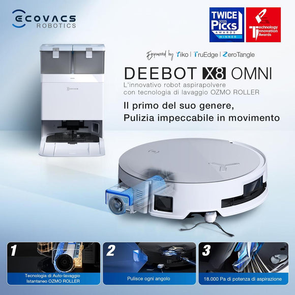 Cleaning robot with base station Ecovacs Deebot X8 Omni (white)-0