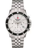 Swiss Alpine Military Watch 7022-9132 Quartz 5 ATM Mineral Glass Chronograph Official Box