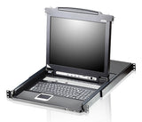 ATEN CL5708M 17" LCD KVM Rack Console 1U Black