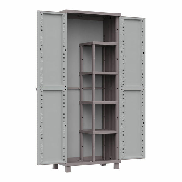 Broom cupboard Terry Jrattan 368 Grey 68 x 37,5 x 170 cm Plastic 4 Shelves-0