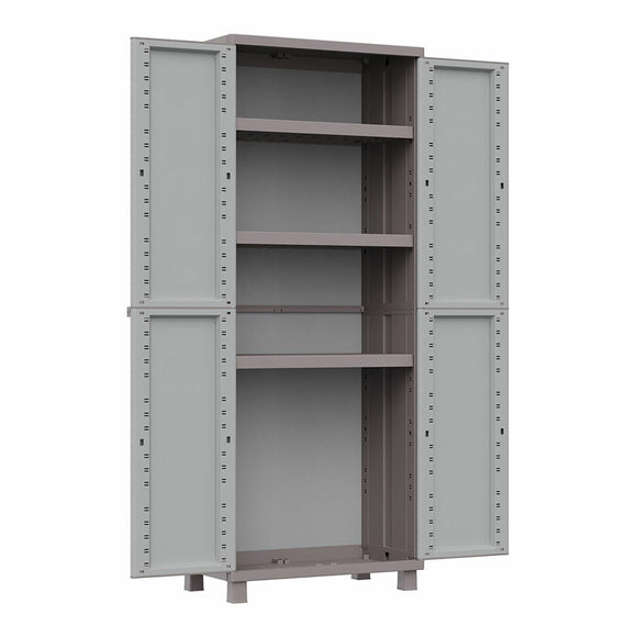 Broom cupboard Terry Jrattan 369 Grey 68 x 37,5 x 170 cm Plastic 3 Shelves-0
