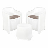 Table Set with 2 Armchairs IPAE Progarden Luna sluc06bg White Garden (3 Pieces)-0