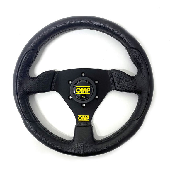 Racing Steering Wheel OMP Trecento Uno Polyurethane Black Ø 30 cm-0