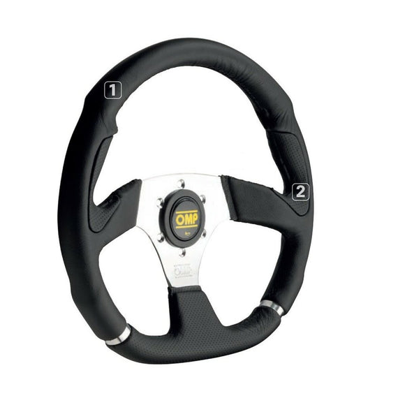 Racing Steering Wheel OMP OD/2018/LN Ø 35 cm Black Chrome-0