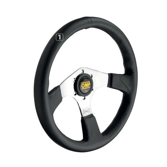 Racing Steering Wheel OMP OD/2019/LN Ø 35 cm Black Chrome-0