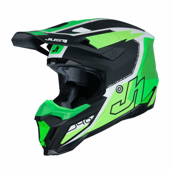 Full Face Helmet Just1 J-40 Flash Black Green-0