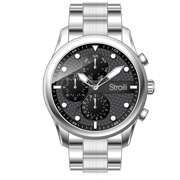 Men's Watch Stroili 1683278 Black Silver-0