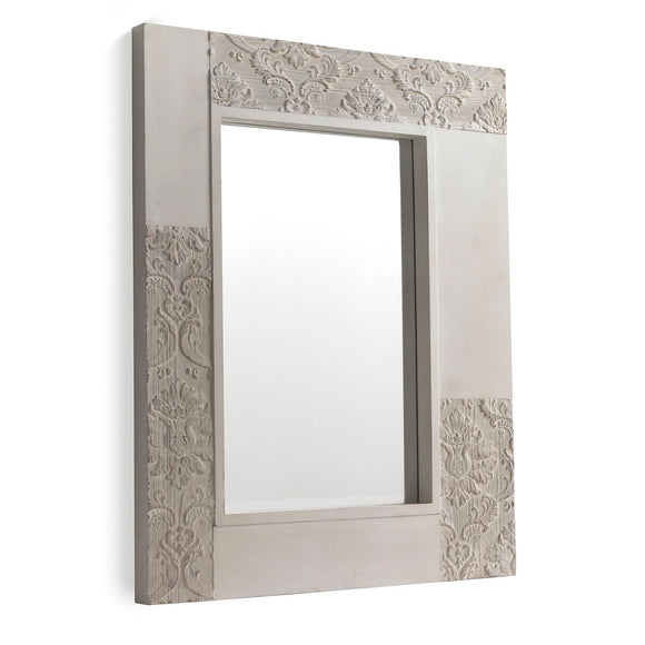 Hanging mirror Alexandra House Living White 80 x 100 x 5 cm-0