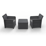 Table Set with 2 Armchairs Shaf Anthracite 57 X 57 X 42 CM (3 Pieces)-8