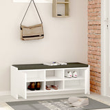 Shoe bench Alexandra House Living White Grey 110 x 43 x 37 cm 2 doors-2