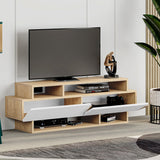 TV furniture Alexandra House Living White Brown 125 x 42 x 32 cm-2