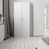 Shoe cupboard Alexandra House Living White 59 x 171 x 35 cm 2 doors 7 Shelves-2