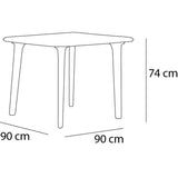 Table Resol Dessa Brown polypropylene 90 x 90 x 72 cm-7