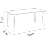 Table Resol Dessa Brown polypropylene 90 x 160 x 74 cm-8