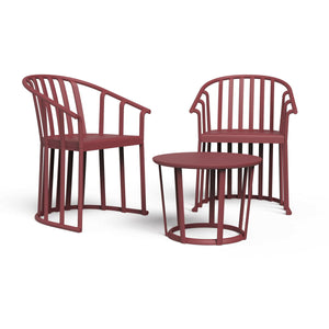 Table set with chairs Resol Raff Burgundy 3 Pieces-0