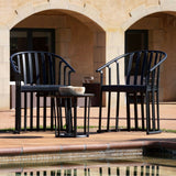 Table set with chairs Resol Raff Black 3 Pieces-5