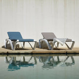 Table Set with Sun Loungers Resol Marina + Andorra White Navy Blue Modern 3 Pieces-2