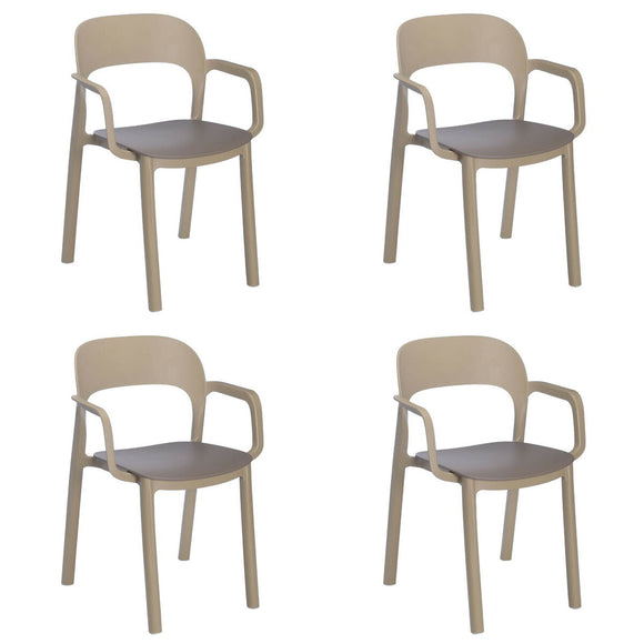 Garden chair Garbar Ona Brown Beige Chocolate Sand polypropylene 56 x 79 x 52 cm 56 x 52 x 79 cm 4 Units (4 Pieces)-0