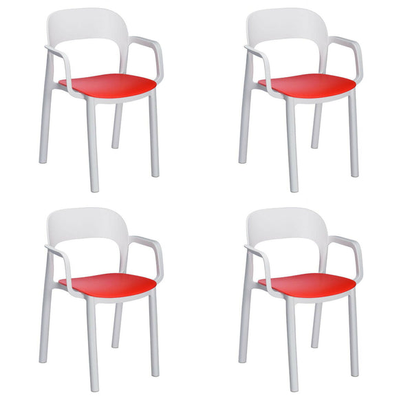 Garden chair Garbar Ona White Red polypropylene 56 x 79 x 52 cm 56 x 52 x 79 cm 4 Units (4 Pieces)-0