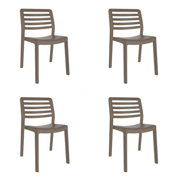 Garden chair Garbar Wind Brown Chocolate polypropylene 50 x 78 x 54 cm 50 x 54 x 78 cm 4 Units (4 Pieces)-0