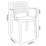 Garden chair Garbar Wind White polypropylene 58 x 78 x 54 cm 58 x 54 x 78 cm 4 Units (4 Pieces)-6