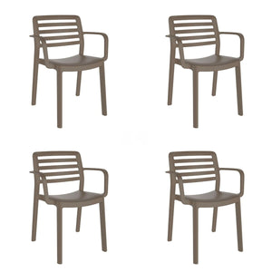 Garden chair Garbar Wind Brown Chocolate polypropylene 58 x 78 x 54 cm 58 x 54 x 78 cm 4 Units (4 Pieces)-0