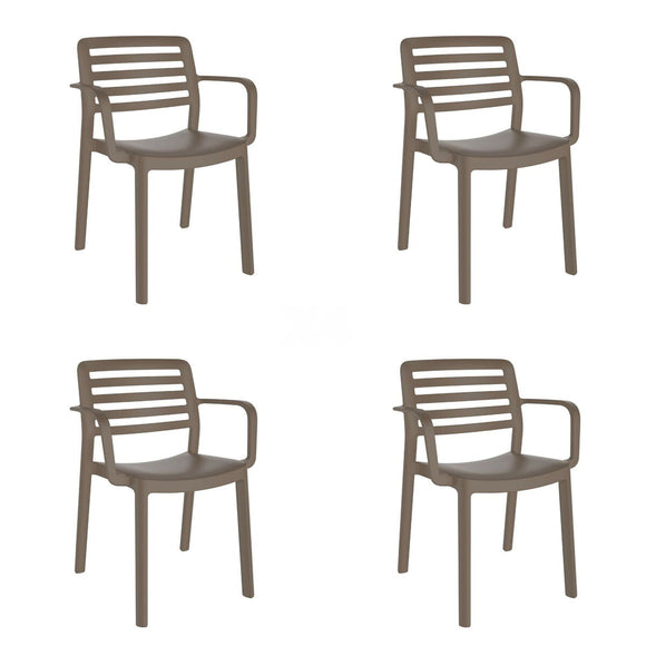 Garden chair Garbar Wind Brown Chocolate polypropylene 58 x 78 x 54 cm 58 x 54 x 78 cm 4 Units (4 Pieces)-0