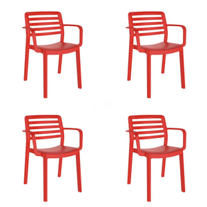 Garden chair Garbar Red polypropylene 58 x 78 x 54 cm 58 x 54 x 78 cm 4 Units (4 Pieces)-0