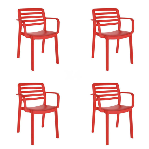 Garden chair Garbar Red polypropylene 58 x 78 x 54 cm 58 x 54 x 78 cm 4 Units (4 Pieces)-0