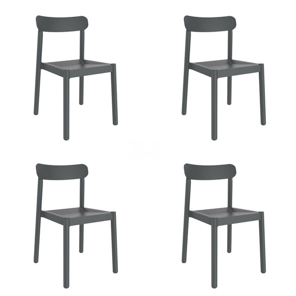 Garden chair Garbar Elba Dark grey polypropylene 50 x 53 x 80 cm 4 Units (4 Pieces)-0