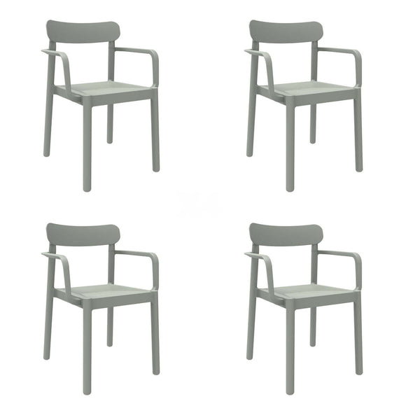 Garden chair Garbar Elba Grey polypropylene 56 x 53 x 80 cm 4 Units (4 Pieces)-0