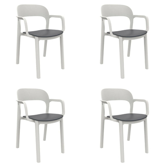 Garden chair Garbar Ona White Dark grey polypropylene 56 x 79 x 52 cm 56 x 52 x 79 cm 4 Units (4 Pieces)-0