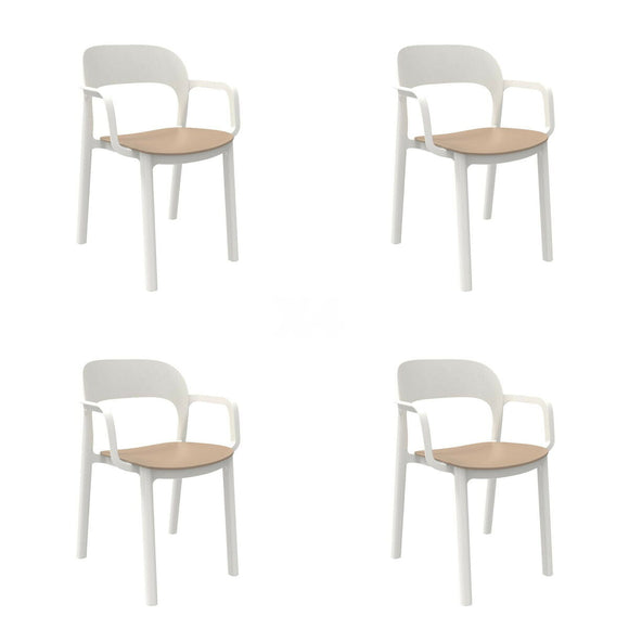 Garden chair Garbar Ona White Beige Sand polypropylene 56 x 79 x 52 cm 56 x 52 x 79 cm 4 Units (4 Pieces)-0